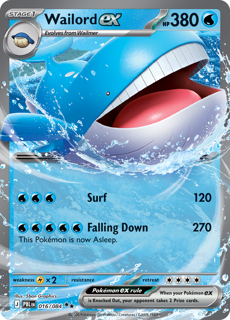 Wailord ex #016/084 — Pitch Black