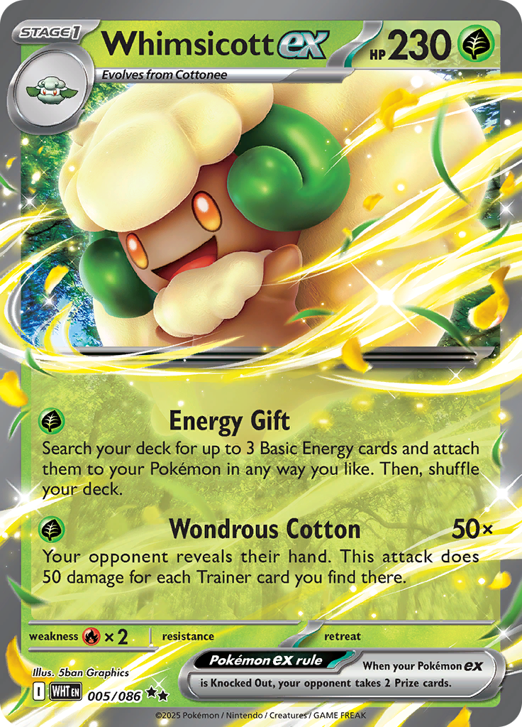 Whimsicott ex #005/086 — White Flare